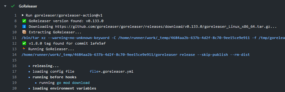 GoRelease Action